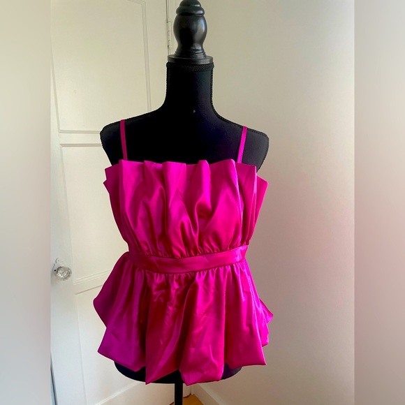 NWT - Thirty/Thirty LA - Pleated Ruffle Pink Top - Picture 1 of 2